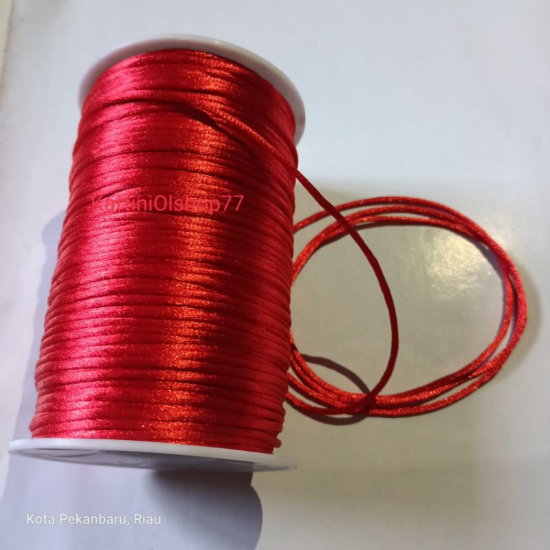 Tali Satin//Tali Cina Diameter 2mm Warna Merah