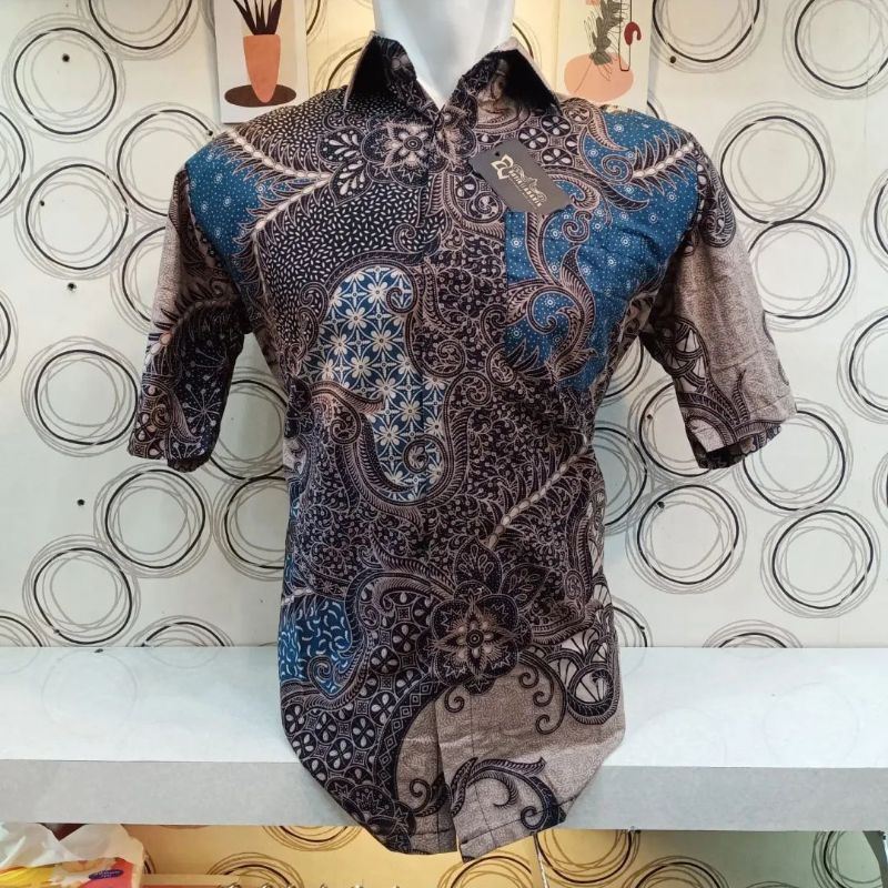 KEMEJA BATIK LENGAN PENDEK PANJANG KATUN FULL M L XL XXL GOSEND COD PENGIRIM BANDUNG MODEL TERKINI M L XL XXL