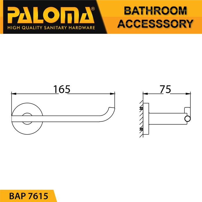 PALOMA BAP 7615 Tempat Tissue Toilet Holder Tisu Gulung Roll WC Mandi