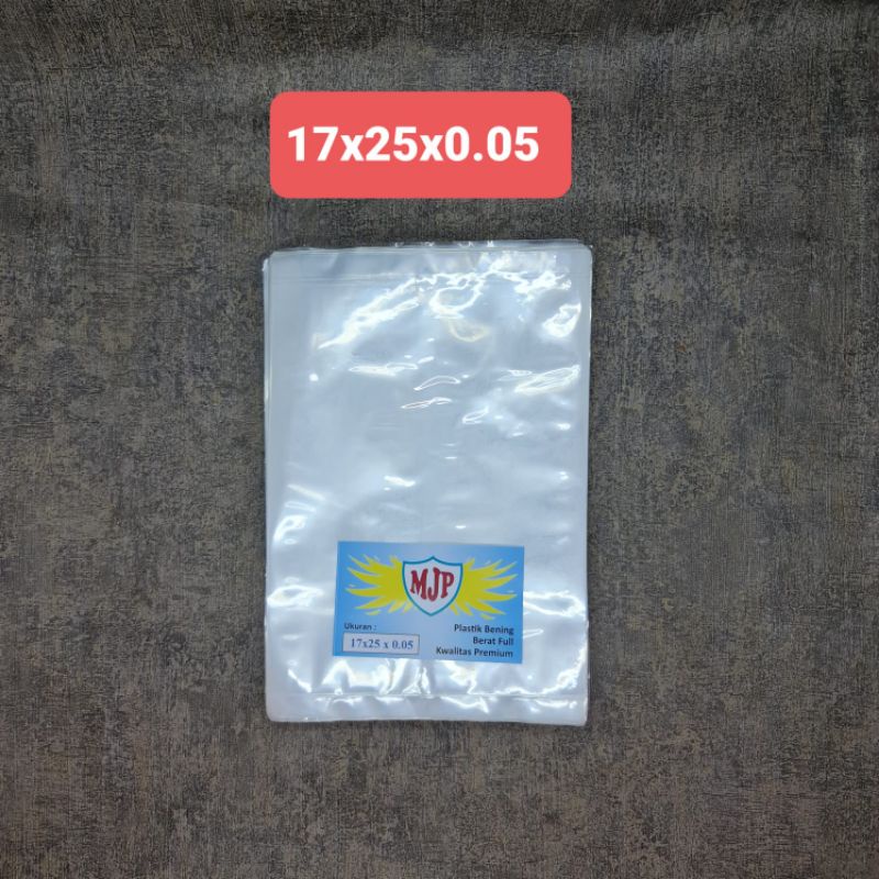 Plastik PP Bening MJP Tebal 05 uk 17x20  17x25 17x27 17x30 17x35