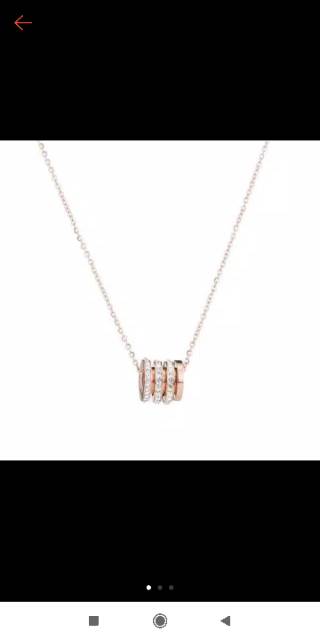 100% kalung titanium KT-29 asli rose gold SZ