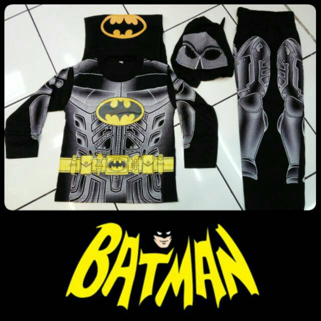 Baju Kostum Hitam Sayap Anak Setelan Panjang Superhero Karakter Cosplay Karnaval Topeng Ulang Tahun