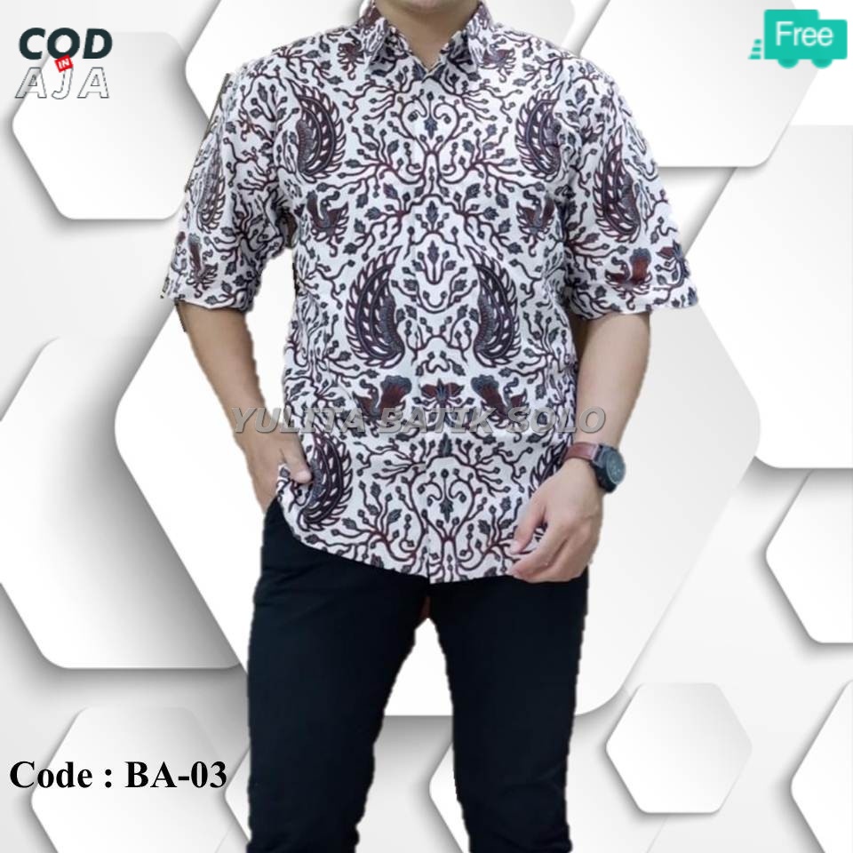 Kemeja Batik Pria - Atasan Jumbo Big Size XXXL Nagasena Katun - Baju Premium Slim Fit Lengan Panjang