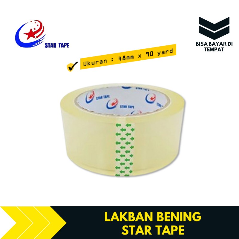 

Lakban Bening 2 Inch 90 Yard 1 Roll STAR TAPE TBMS657