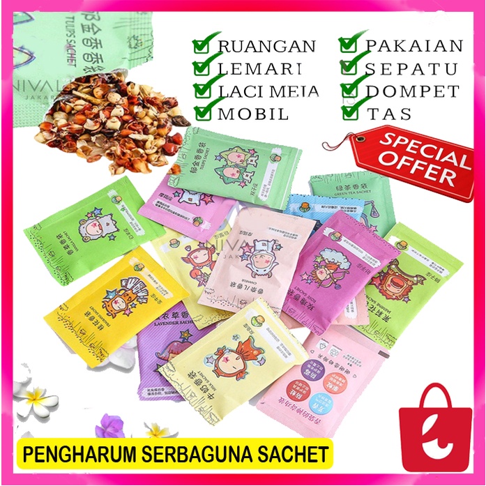 [1 PCS] Pengharum Ruangan Sachet Aromaterapi Parfum Ruangan Saset Mini Pewangi Lemari Rak Sepatu Laci Tas Kamar Kamar mandi Koper Mobil