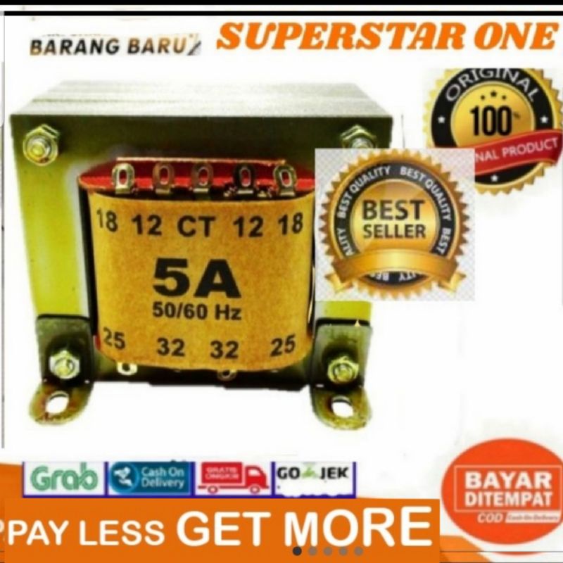 Travo 5A ct  32v ct 5A Murni Tembaga  Trafo ct 5 ampere murni tembaga 32v ct