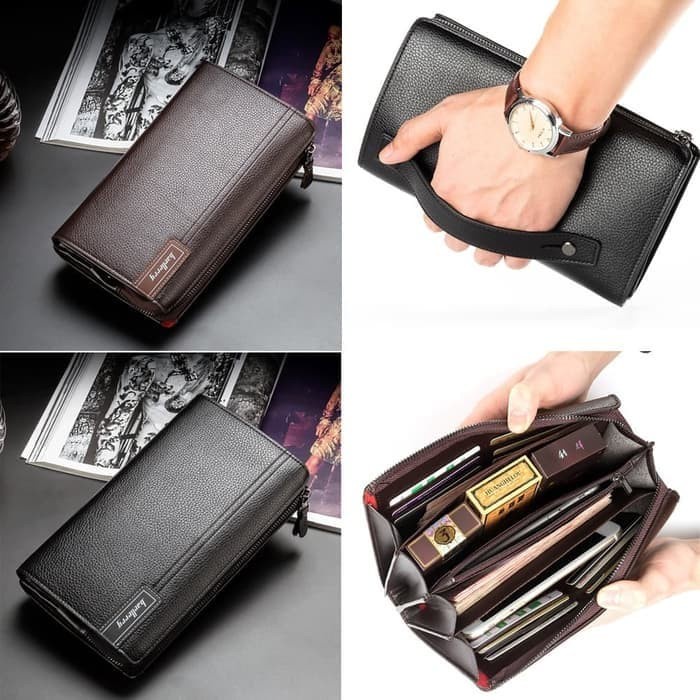 TAS PRIA W20 Dompet Tangan Baellerry Original Clutch Big Size Pria Wanita - Hitam cuci gudang eiger 