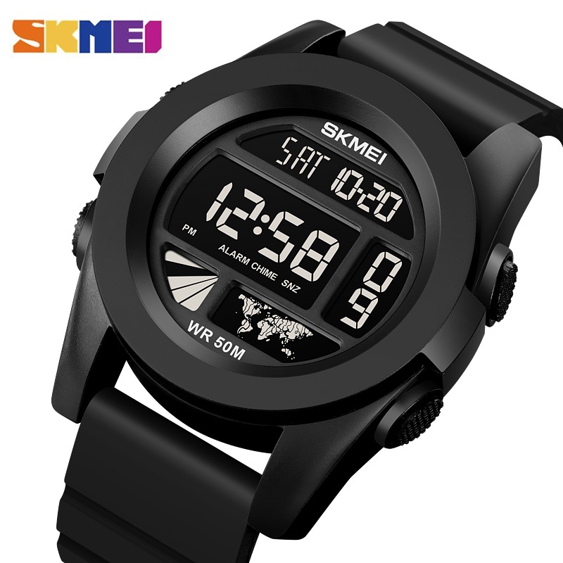 SKMEI 1906 Jam Tangan Pria Wanita Digital Chronograph Sport Watch Anti Air Tali Rubber WATCHKITE WKOS