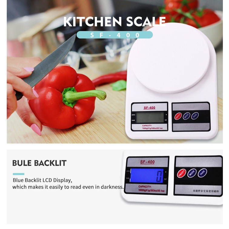 Timbangan Dapur Digital / Electronik Kitchen Scale Timbangan Murah / 10 kg / SF- 400 dapur digital