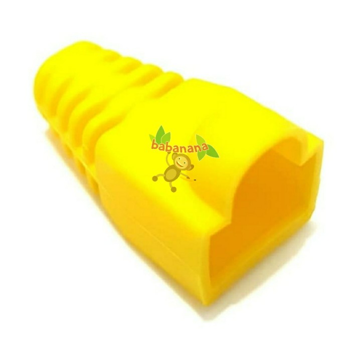 Plug boot rj45 pelindung kabel lan karet rubber silicon kuning