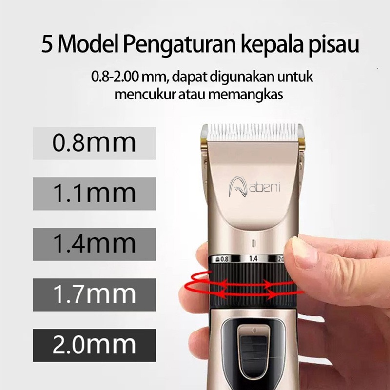 Abeni Alat Cukur Rambut Elektrik Clipper Profesional Hair Clipper Gunting