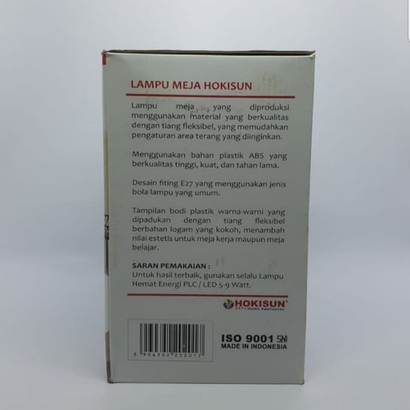 Lampu Meja Belajar Flexibel/ Lampu Baca / Desk Lamp Hokisun