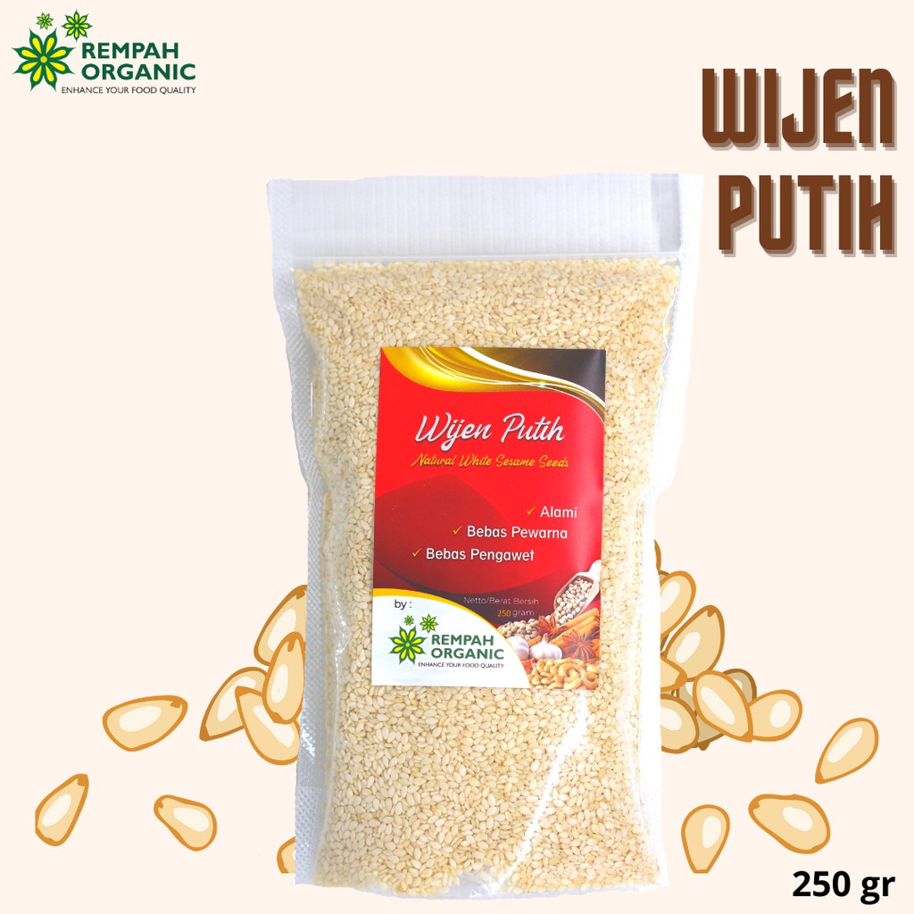 

Rempah Organic - Natural White Sesame Seeds / Wijen Putih Biji 250 Gram