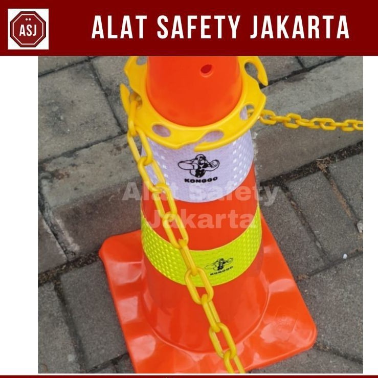 Gantungan Rantai Plastik Kerucut Traffic Cone