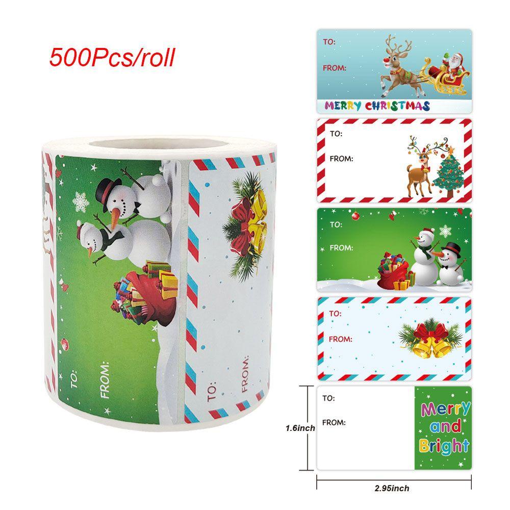 Solighter 500PCS Celebrate Christmas Gift Packaging Perekat Label Thank You Kertas Stiker