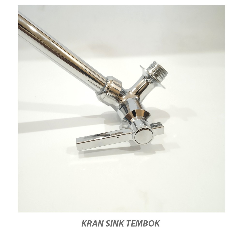 Kran Angsa Dapur Kran Cuci Piring Chrome Kran Sink Tembok - 1/2 Inch - High Quality /  Kran Cuci Piring MURAH