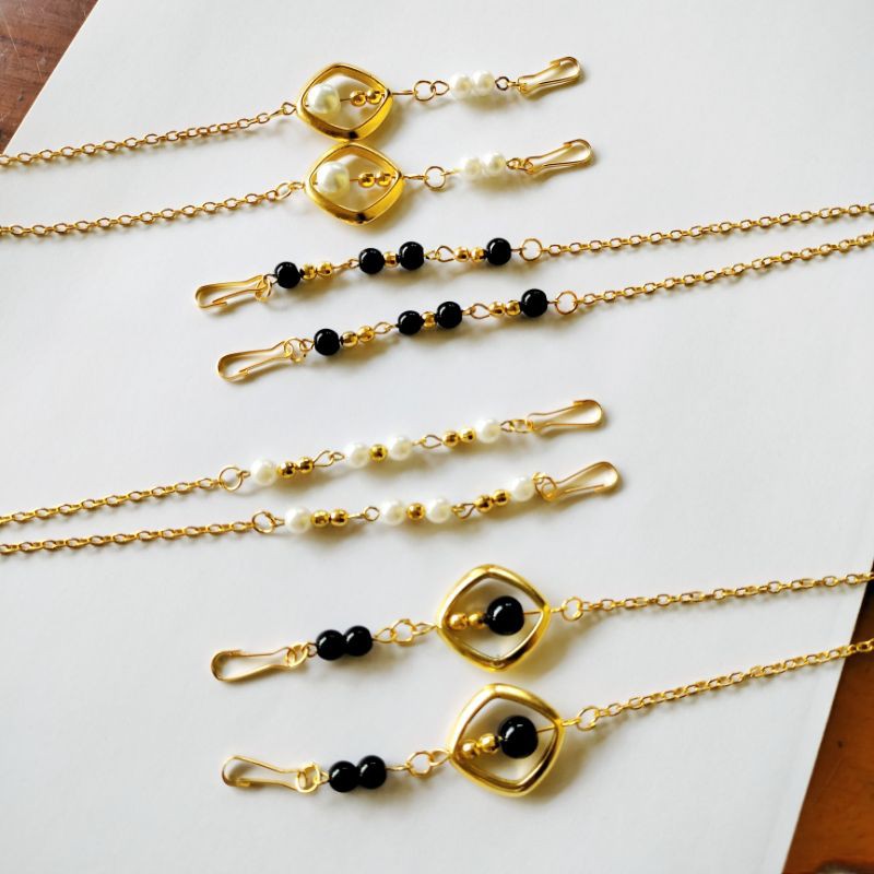 ROYAL GOLD SERIES 2 in 1 tali masker hijab/kalung & konektor masker/strap masker/tali masker rantai