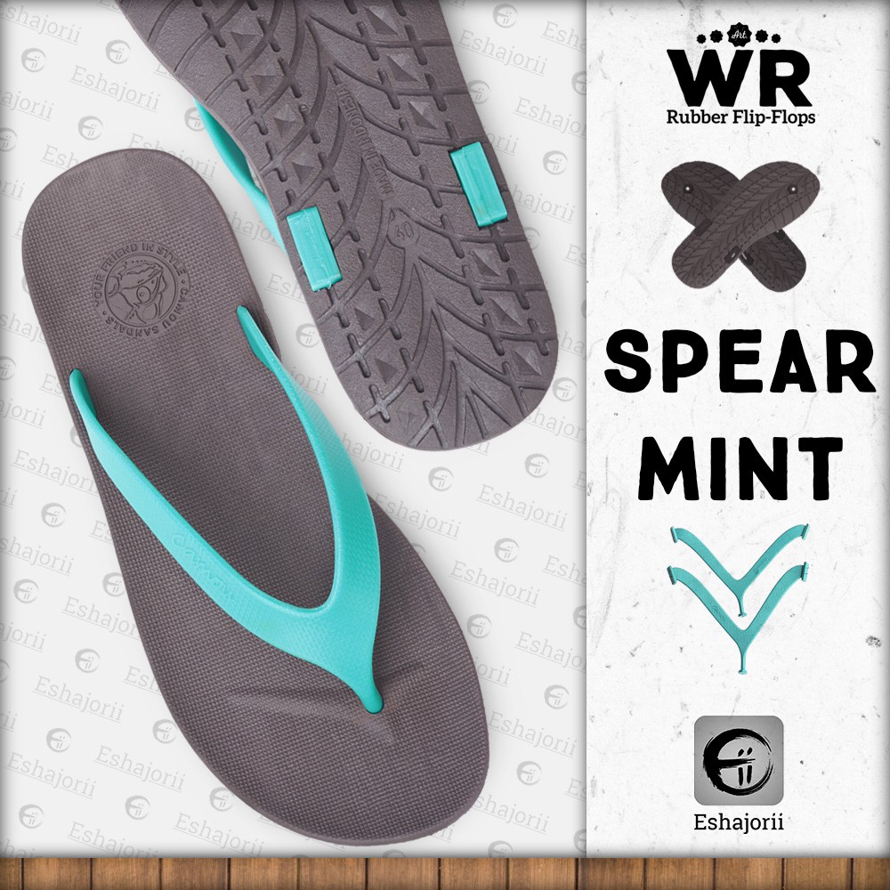 Sendal Jepit Karet untuk Pria - Camou Flip Flops - SPEARMINT