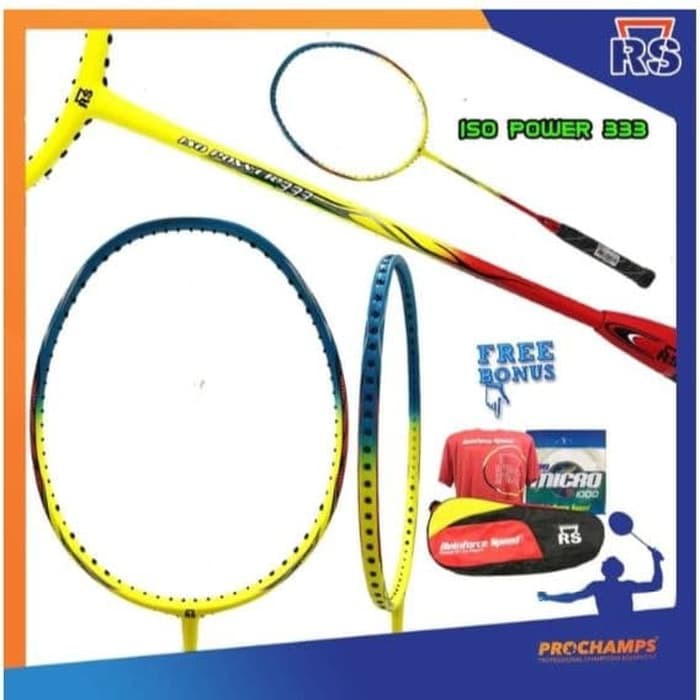 Promo PROMO PAKET RAKET BADMINTON RS ISO POWER 333 - 100% ORIGINAL  Limited