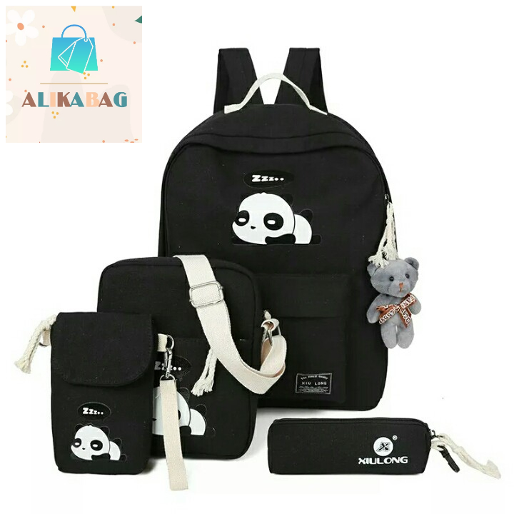 ALIKA BAG - Tas Ransel Anak Sekolah Krakter Multifungsi 3in1  Motif Panda