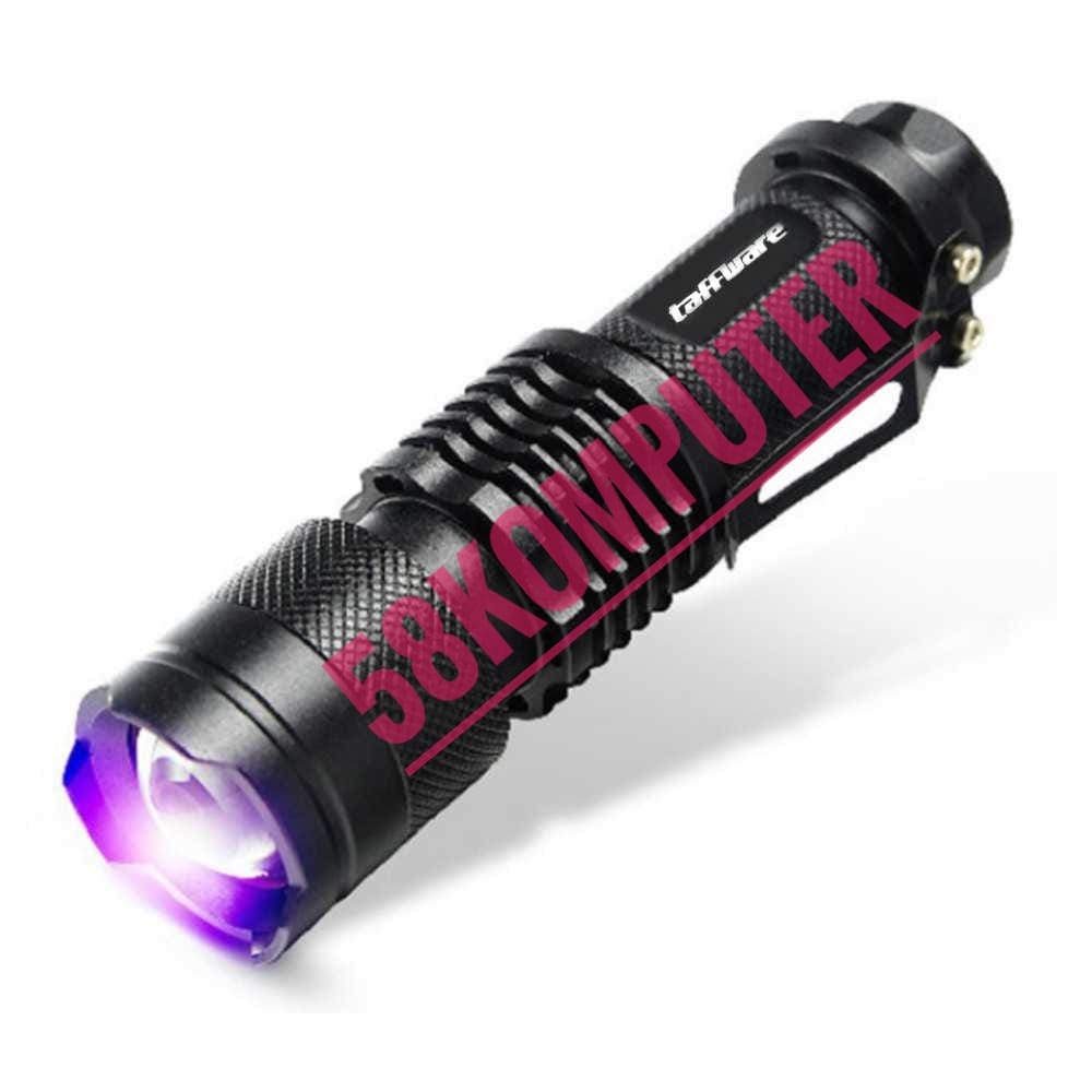 Senter Led Uv 395nm UV + Baterai + Charger + Box Pocketman P1