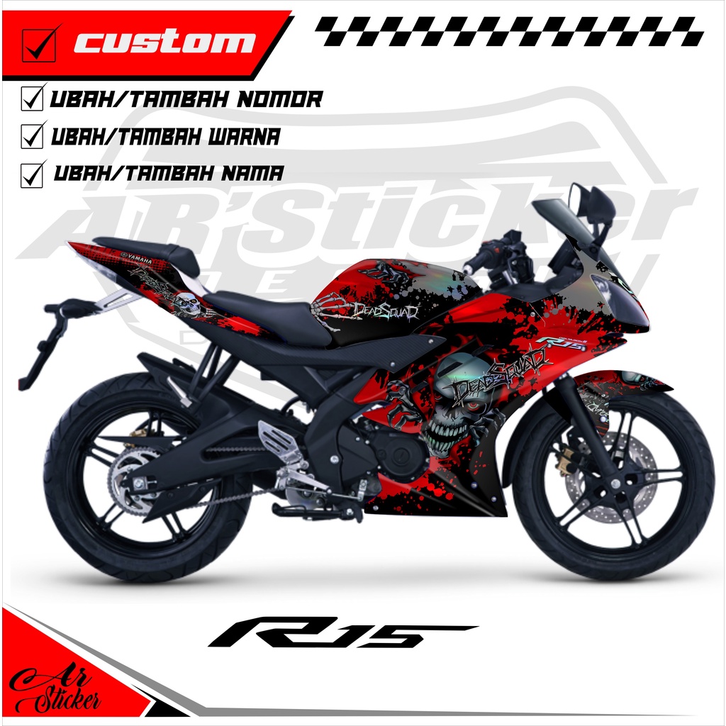 Decal Sticker Full Body Yamaha R15 V1&V2 Hologram Pelangi, Chrome - Decal stiker Motor R15 V1&V2 - D