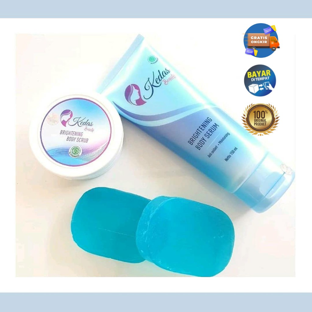 KEDAS BEAUTY ALL PRODUK BODY SERUM WHITENING BODY SCRUB KEDAS BEAUTY SOAP-Serum+Scrub+Sabun