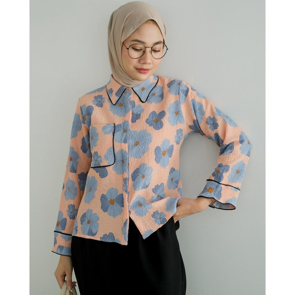 Myrubylicious CHLOROS SHIRT KODE LK2728 | SHIRT | KEMEJA WANITA | KEMEJA LENGAN PANJANG | KEMEJA MOTIF | KEMEJA BUNGA