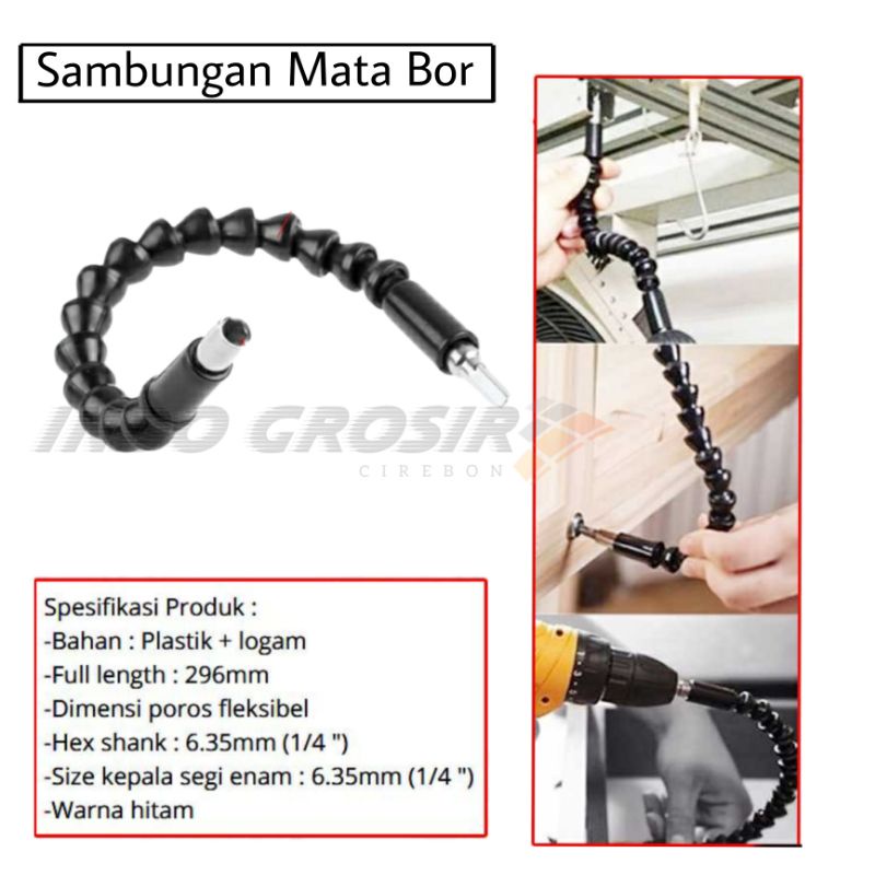 Sambungan Ekstensi Mata Obeng Bor Flexible Screwdriver Extention 30 cm