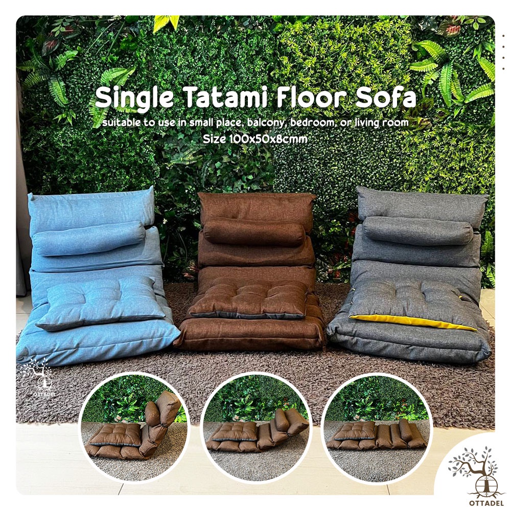 Ottadel - Single Tatami Bedroom Small Sofa Foldable / Lazy Floor Sofa / Kursi Lesehan dan Tempat Tid