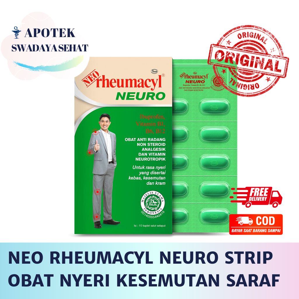 NEO RHEUMACYL NEURO STRIP - Obat Nyeri Saraf Kesemutan Kebas Kram 10 Tablet