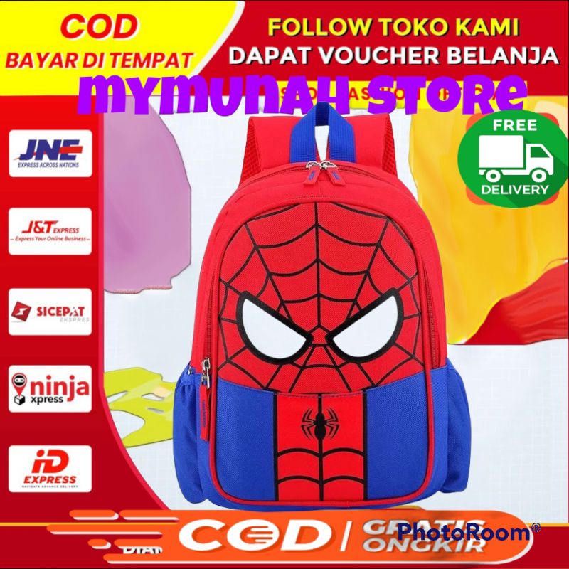 tas ransel sekolah anak TK dan SD karakter Spiderman Ultraman capten Amerika/murah lebay