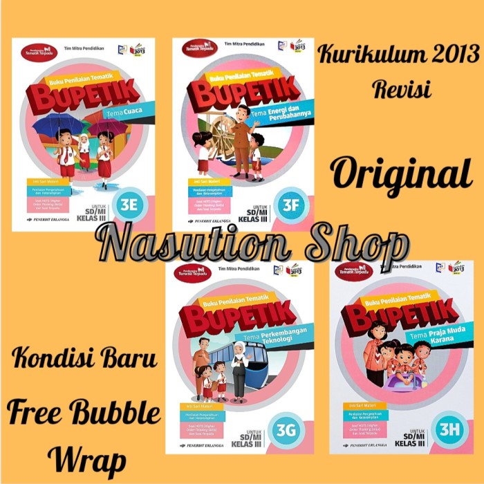 

✨COD✨ Buku Bupetik Kelas 3 SD 3E 3F 3G 3H K13 Revisi Erlangga - BUPETIK 3E