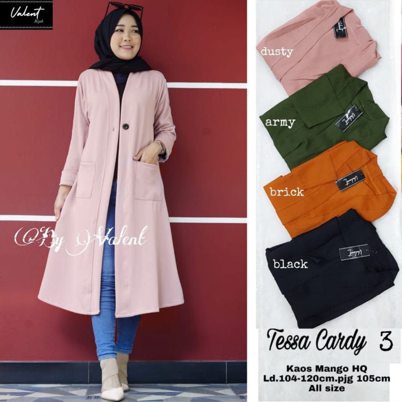 Kardigan Panjang Wanita Ori Premium Tessa Cardi by Valent Fashion Solo-2