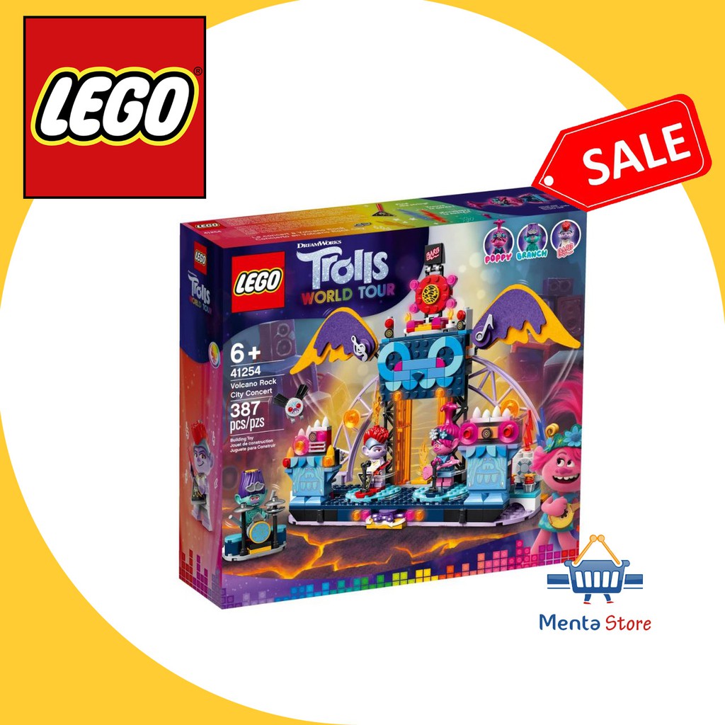 LEGO Trolls 41254 Volcano Rock City Concert 3 Minifigures Film Anak