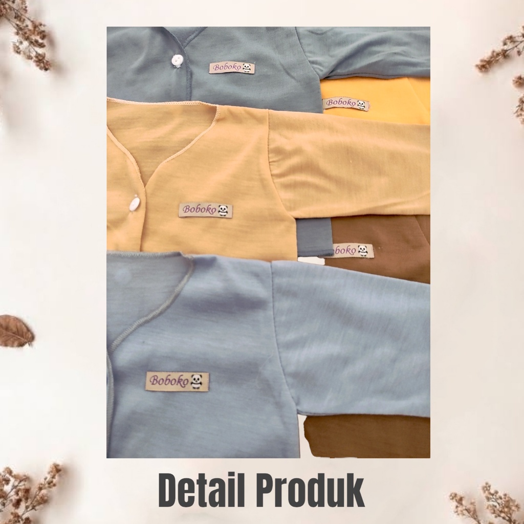 Setelan Baju Bayi Newborn ( 0-3 Bulan ) SNI Warna TONE EARTH Lengan Panjang Lengan pendek Lengan Kutung Pakaian Bayi Anak Atasan Baju Bayi Anak NEWBORN Cowok Cewek Unisex ATS-02 Kancing Depan BOBOKO CHOKICHI