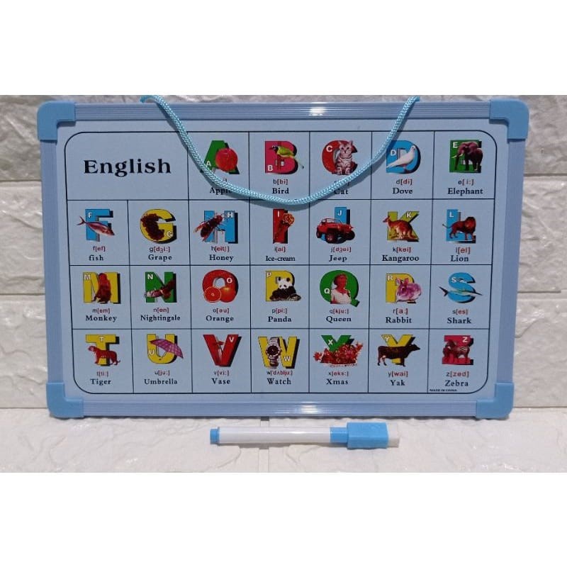 WHITE BOARD papan tulis magnet anak gratis spidol anak/ mainan anak ukuran 30x20cm