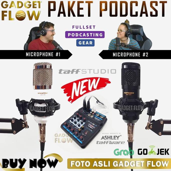 PAKET PODCAST Mic Microphone BM800 BM 800 Mixer A4 Youtube Recording