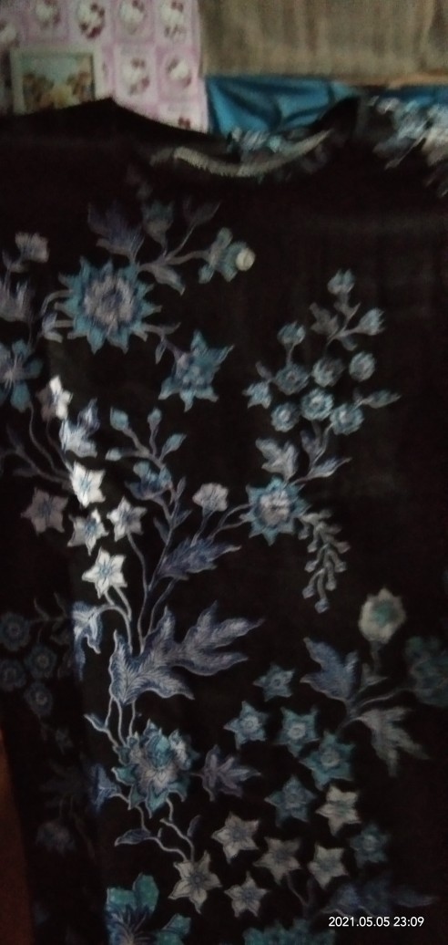 Promo Batik Couple Keluarga Sarimbit Sania Ruffle Batik Ori Ndoro Jowi Motif Cibulan Biru