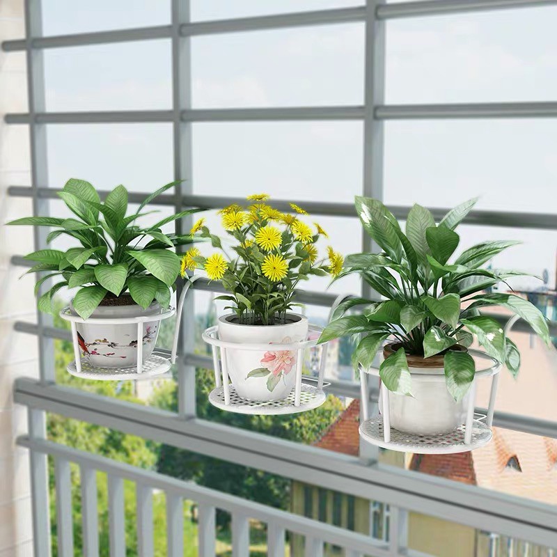 icarer Rak Bunga Balkon Rak Pot Tanaman Pot Gantung Rak Pot Balkon