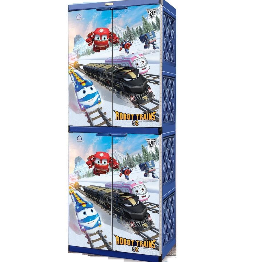 Akako Lemari Plastik 2 Susun La2P Karakter Lemari Pakaian Tayo Lemari Baju Plastik ., ,.