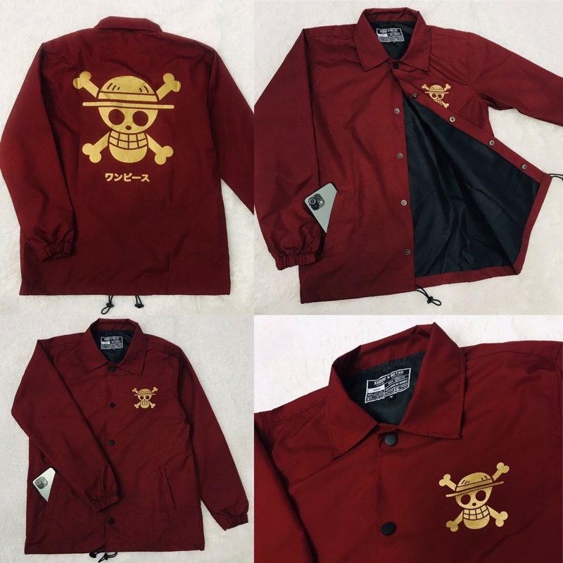 Jaket Coach Onepiece Gold Maroon Premium Unisex