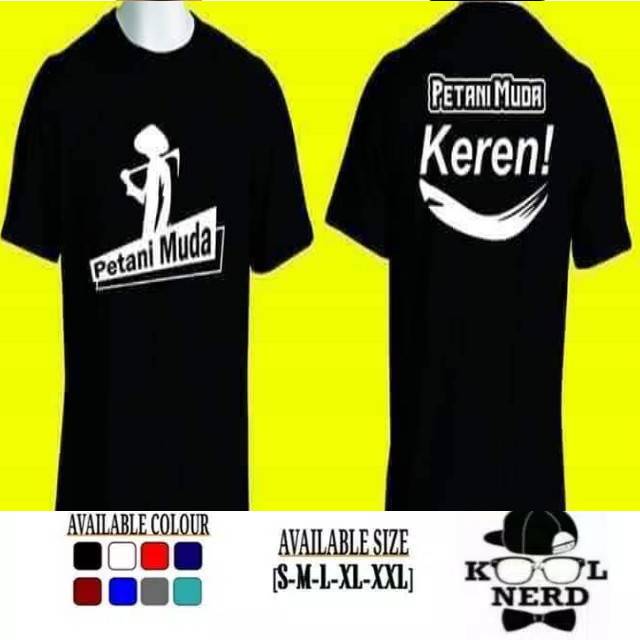 KAOS PETANI MUDA KEREN SABLON DEPAN BELAKANG WARNA PUTIH