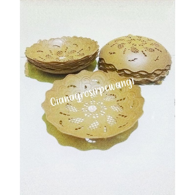 Hot item 12 pcs Piring anyam motif bunga cantik/piring rotan plastik