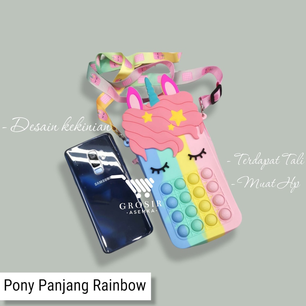 TAS POP IT UNICORN MUAT UNTUK HP / TAS SELEMPANG UNICORN UKURAN BESAR MURAH