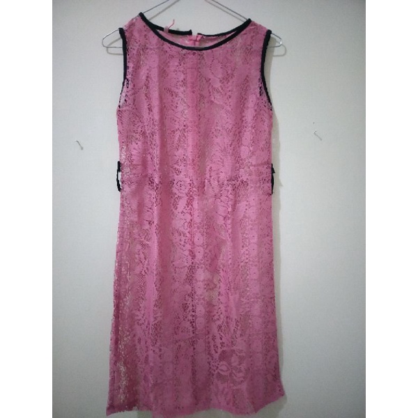 PRELOVED OUTER DRESS BROKAT PINK