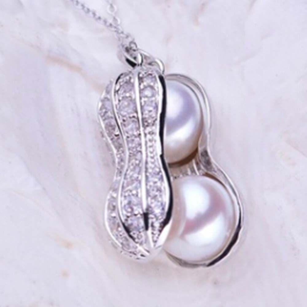 Needway Peanut Pearls Lady Girl Pearl Women Gift Necklaces Kalung Mengkilap Wanita Lucu