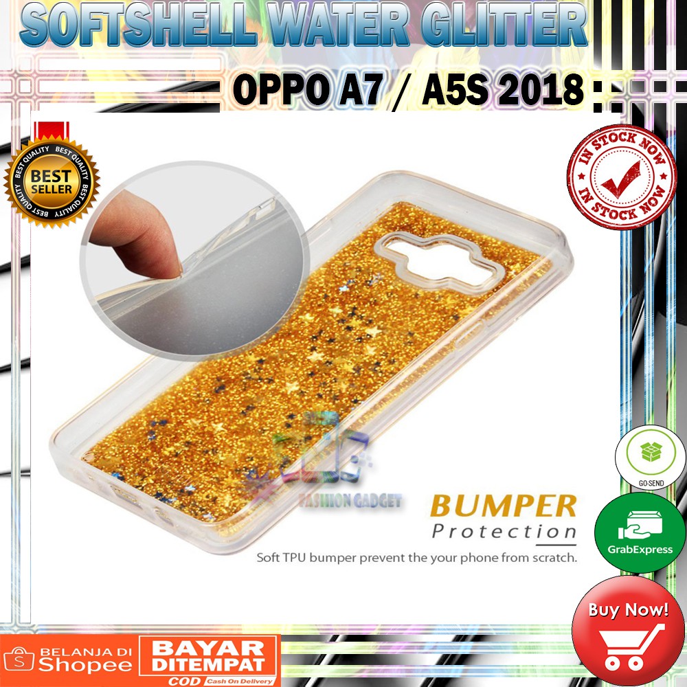 Silikon Oppo A7 2018 A5S KASING OPPO A37 NEO 9 XIAOMI REDMI 4X Water Glitter Casing KESING SOFT CASE