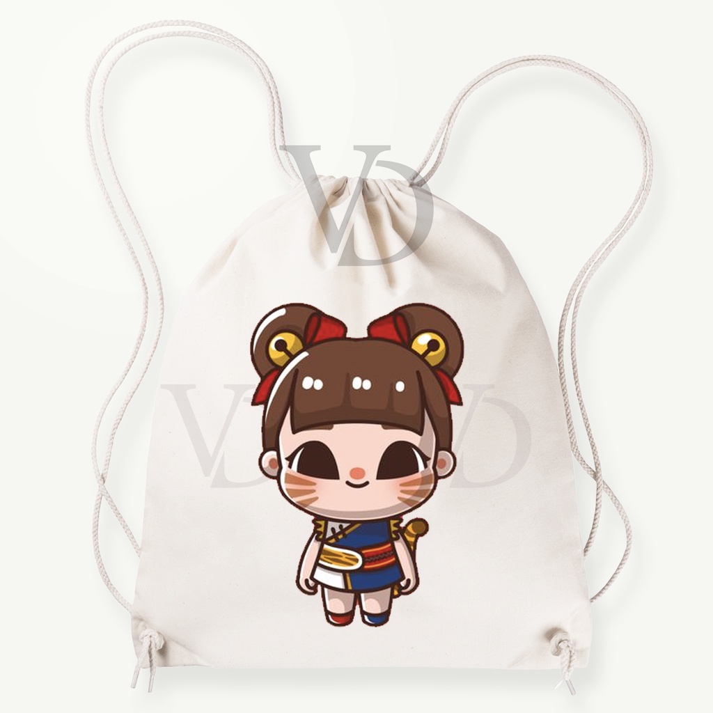 Tas Serut  kanvas / tas serut korea/ tas gendong kanvas / tas motif mobile legend / anime