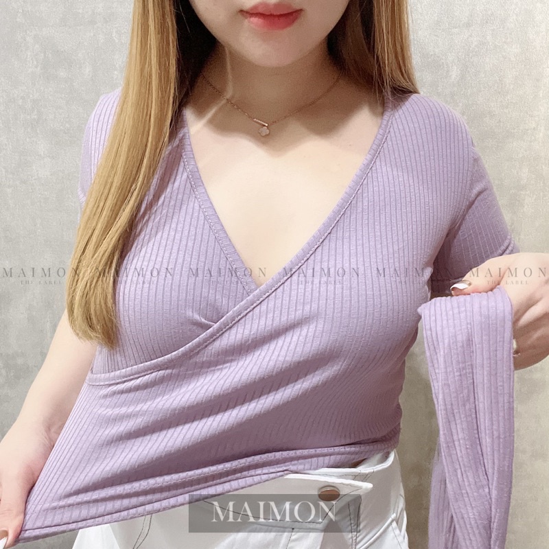 Pastel Knot Side Blouse | Atasan Wanita Korean Fashion | Maimon Grosir